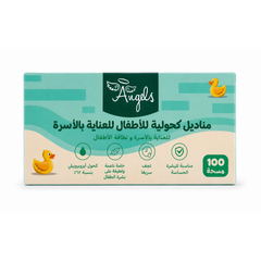 Angels Baby Alcohol Swabs 62% – مسحات كحولية للأطفال 100 مسحة