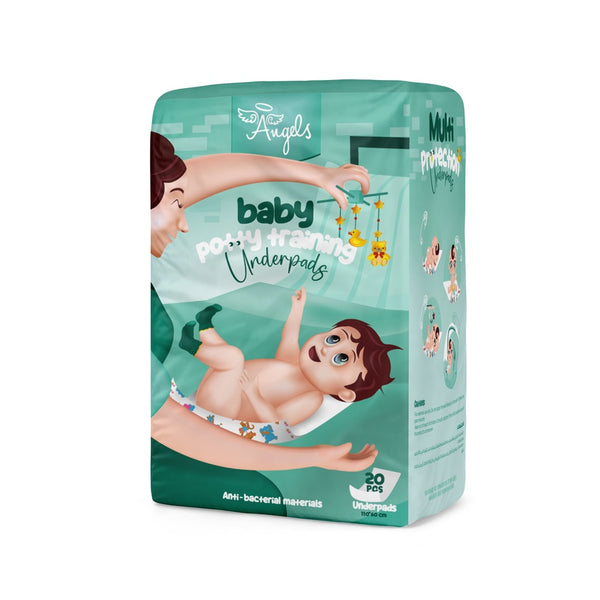 Angels Baby Potty Training Underpads – مفارش تدريب 20 قطعة 110×60 سم