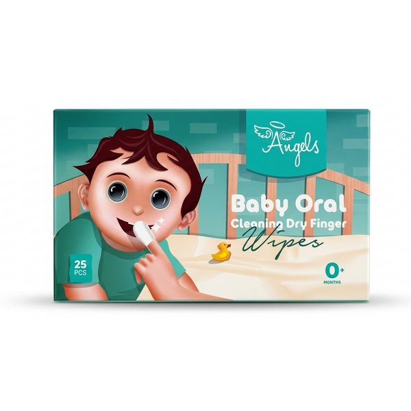 Angels Baby Oral Finger Wipes – مناديل تنظيف فم الطفل 25 قطعة