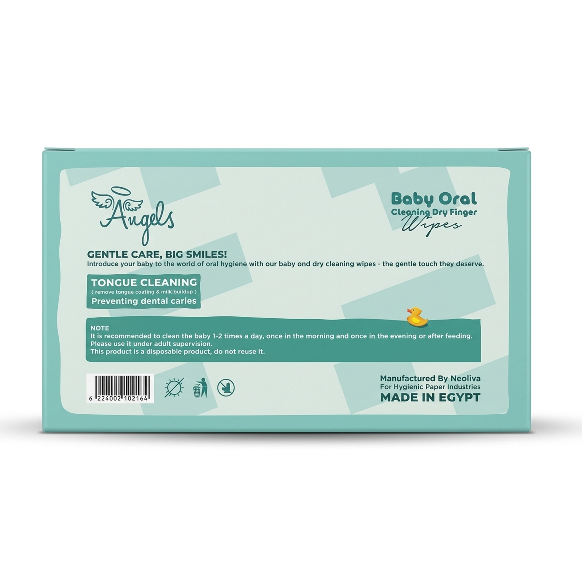 Angels Baby Oral Finger Wipes – مناديل تنظيف فم الطفل 25 قطعة
